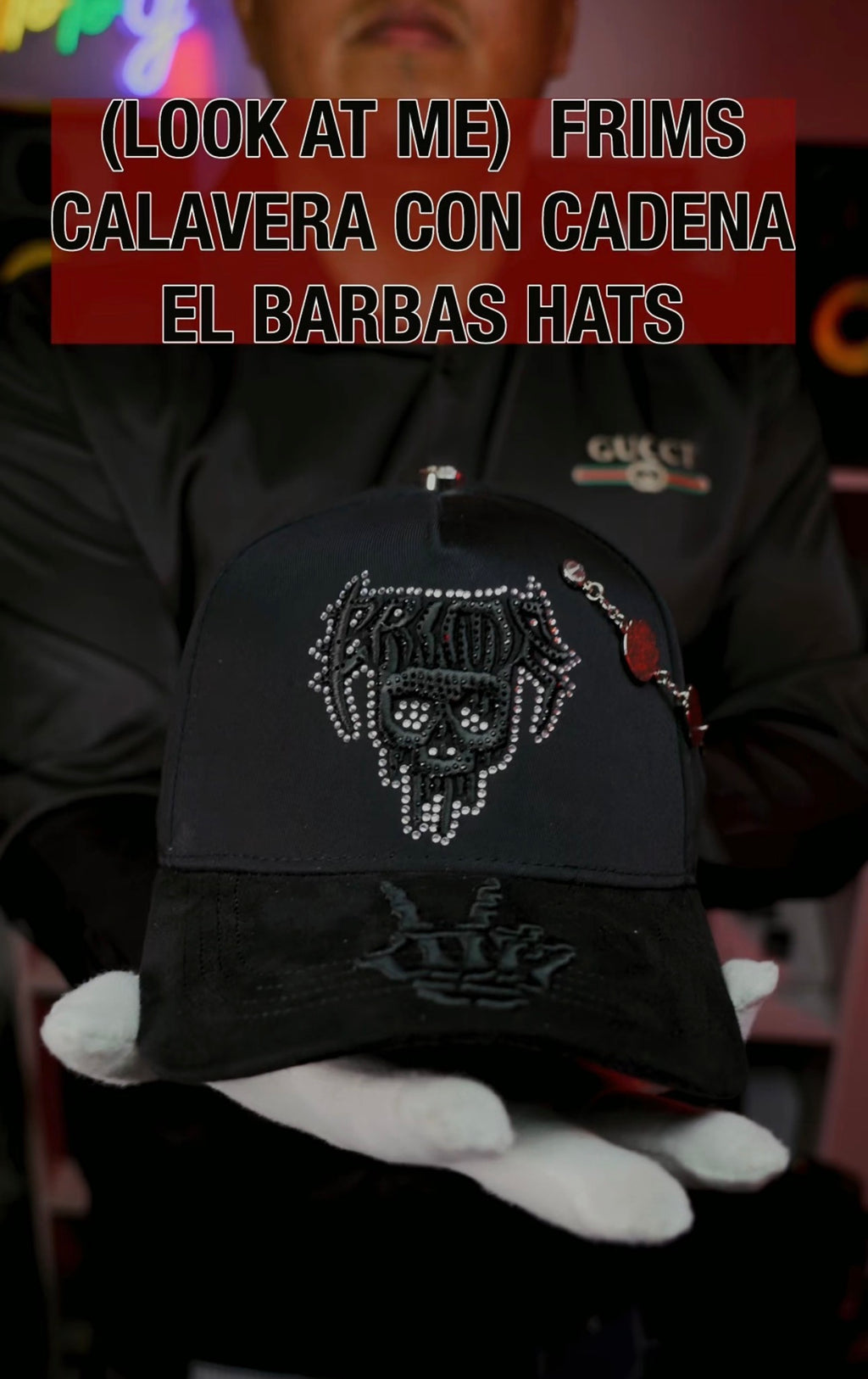 Cap with a chain hanging down the side.(EL BARBAS HATS)