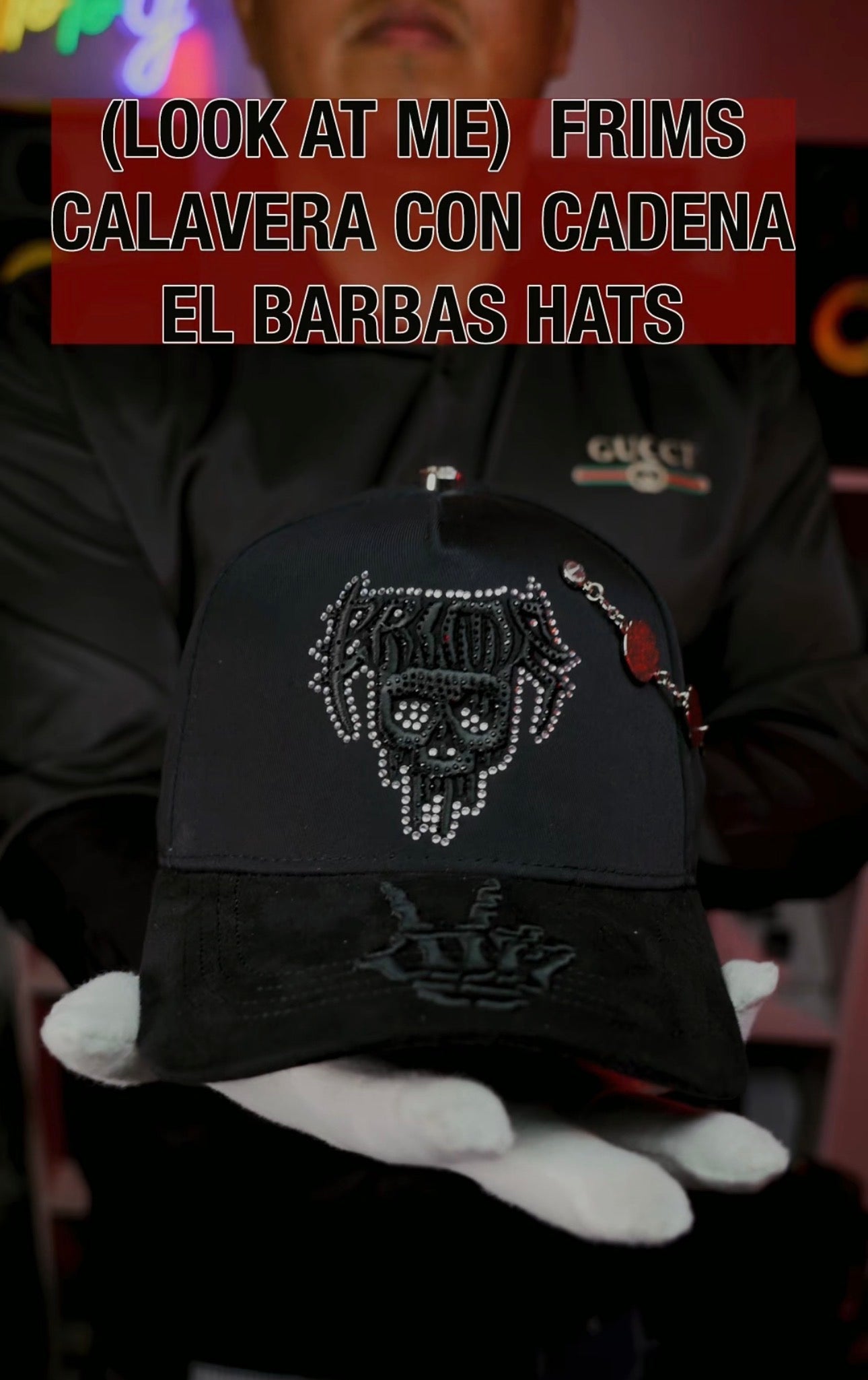 Cap with a chain hanging down the side.(EL BARBAS HATS)