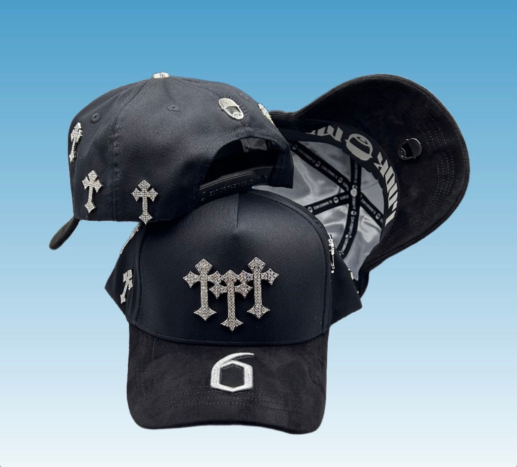GORRA BELICA 3 CRUZ 6. BLACK  (EL BARBAS HATS)