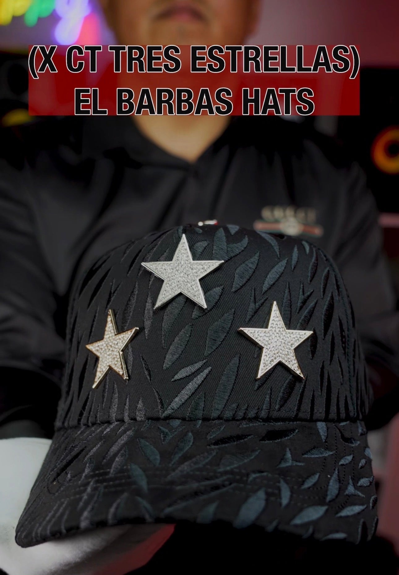 Gorra bélica 3 Estrellas, color negro.(El Barbas Hats