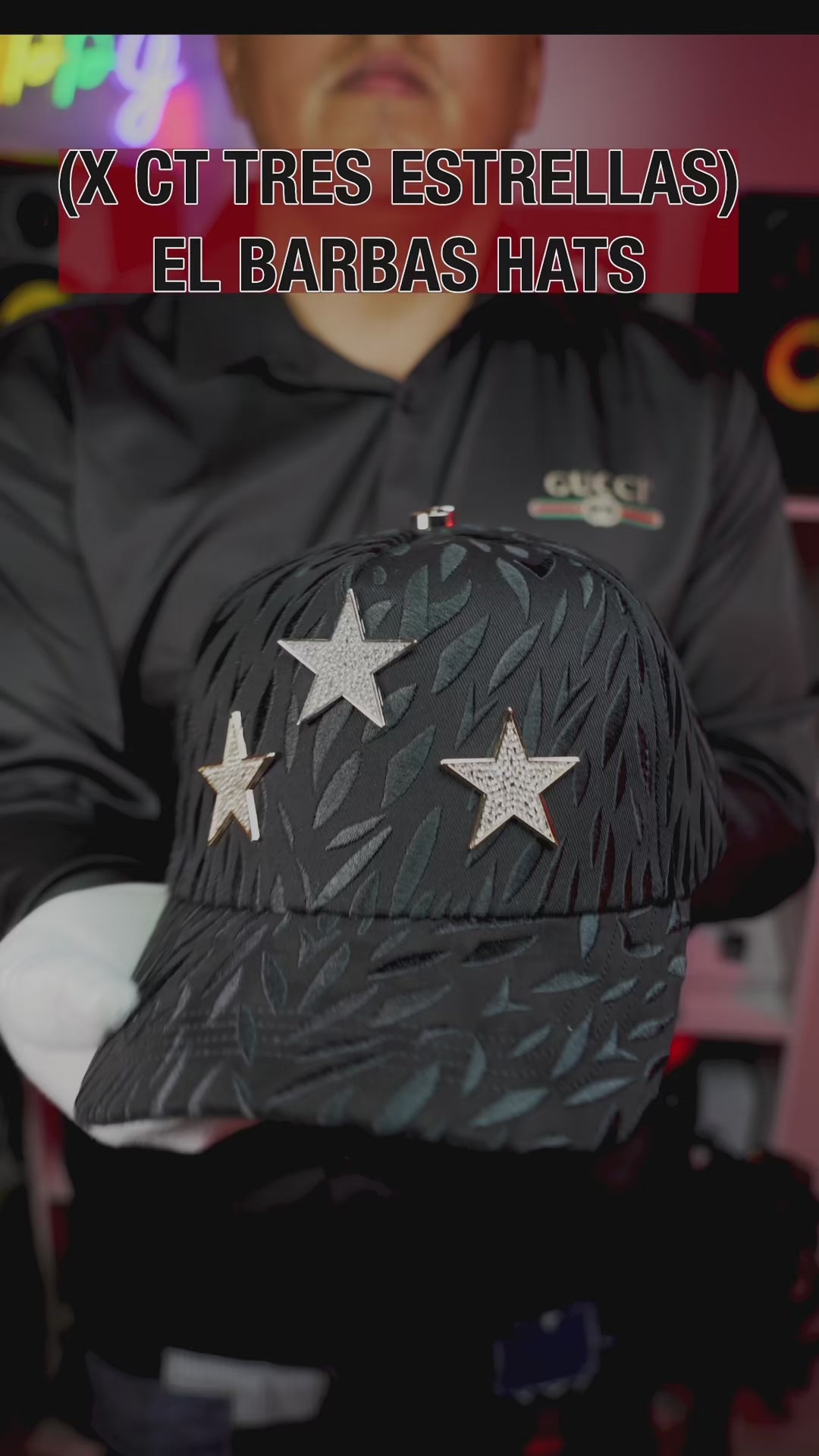 Gorra bélica 3 Estrellas, color negro.(El Barbas Hats